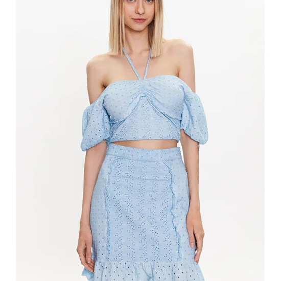 Guess Γυναικεία μπλούζα Aini Eyelet Crop Top
